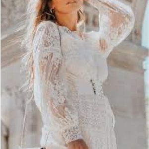 NWT Spell & the Gypsy Dawn Lace Belted MIDI Dress